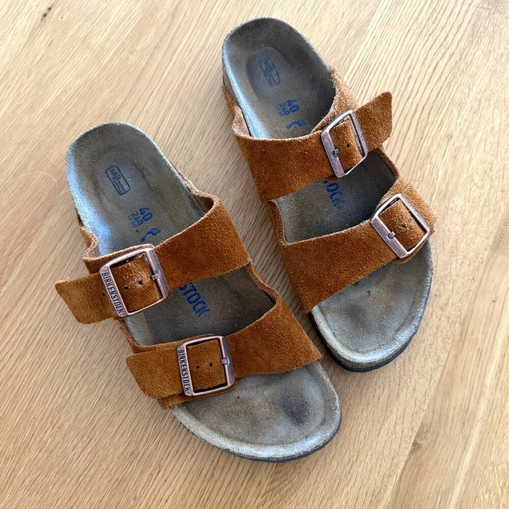 Birkenstock Arizona Sandals Mink Suede - 40 Narrow